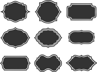 Vintage labels. Retro frames set. Vector illustration