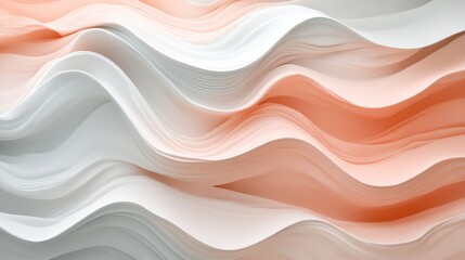 Obraz premium Abstract flowing waves of pale coral and white colors