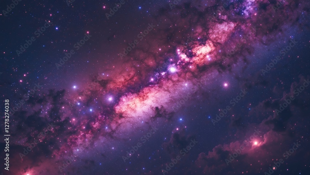Poster stunning close up of the milky way galaxy with vibrant colors and space for adding custom text or ti