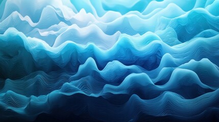 Obraz premium Abstract Blue Waves: A Serene Digital Landscape