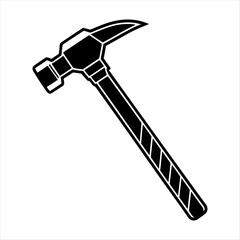 Steel hammer black and white silhouette illustration
