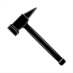 Steel hammer black and white silhouette illustration
