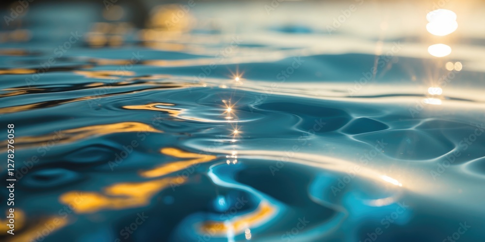 Poster abstract water surface with sunlight reflections for background use with copy space ideal for creati