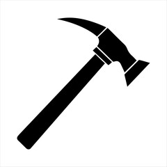 Steel hammer black and white silhouette illustration