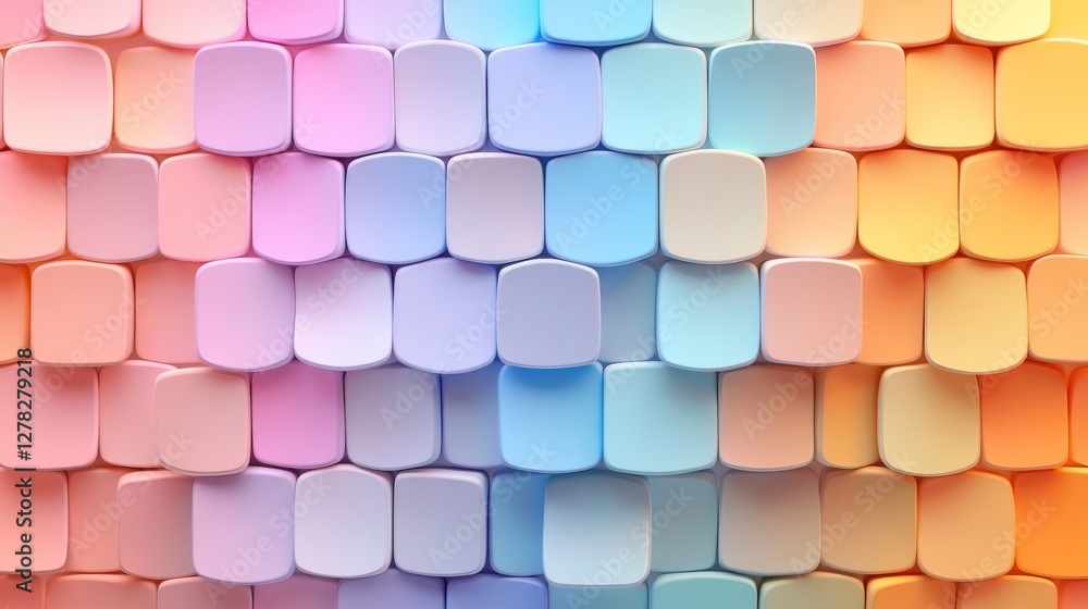 Poster a colorful wall of squares demonstrating a gradient effect
