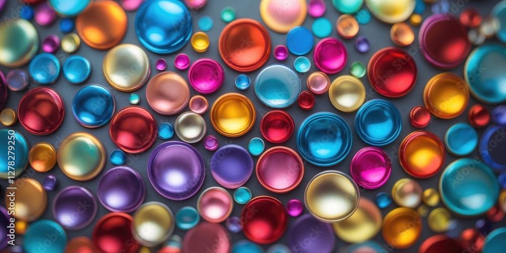 Poster vibrant colorful circles background ideal for creative designs with copy space for text and blurry m