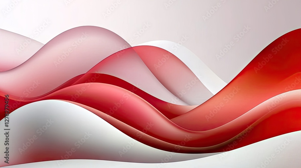 Poster elegant red and white gradient with smooth transitions and soft, glowing effects.