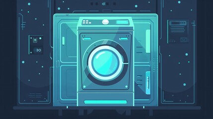 Washer Machine Home Appliances Flat Vector Image