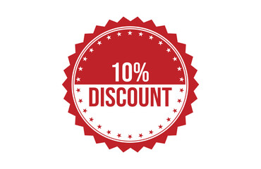10% discount red ribbon label banner.