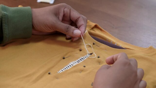 Personalized Fashion: Hand Stitching a Unique T-Shirt Design