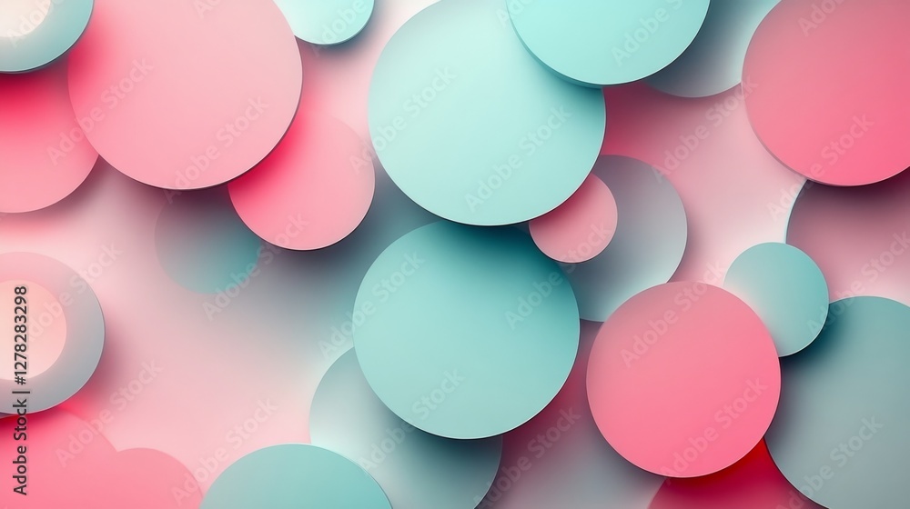 Poster overlapping pastel colored circles create a gradient background effect