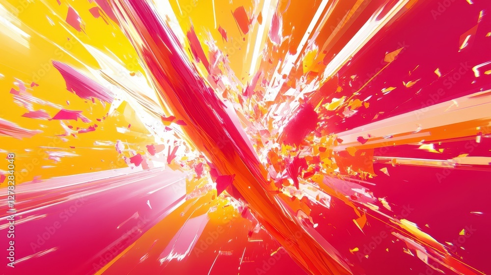 Poster abstract exploding color burst energy art