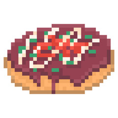 Pixel illustration of a Japanese street food