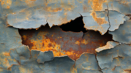 Torn hole, ragged round crack in steel sheet. Vector realistic mockup of ripped edges of metal break, bullet hole isolated on transparent background. Damaged metallic page from gun shot or explosion