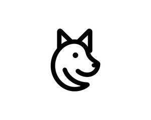 minimal outline dog logo design