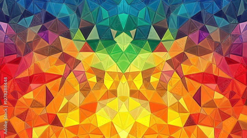 Poster abstract colorful triangular geometric pattern design