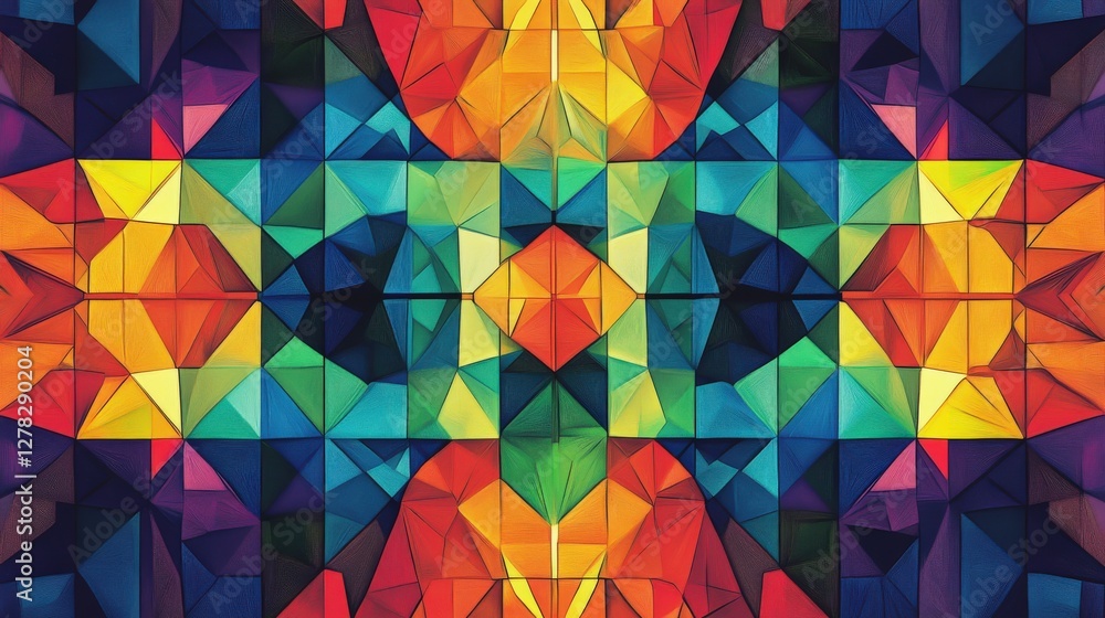 Aufkleber abstract colorful geometric triangular pattern design