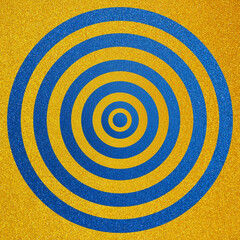 Zielscheibe in gelb blau