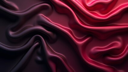 Fototapeta premium Luxurious Satin Draped Fabric Background in Rich Dark Purple and Red