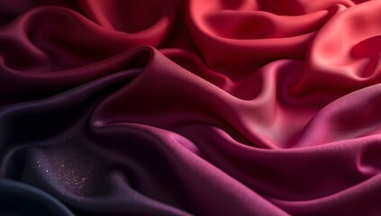 Obraz premium Luxurious Satin Draped Fabric Background in Rich Dark Purple and Red