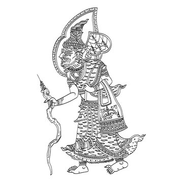 Yan Phokae Dern Dong (Phra Ruesi), Thai traditional tattoo, Thai hermit (old man). Thai texts translation: Belief in the power 