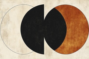 Abstract Geometric Composition with Circles in Earthy Tones