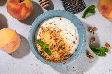 Frozen Shaved Peaches & Cream Dessert