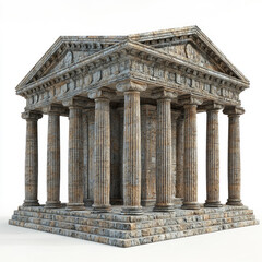 Obraz premium 3D-rendered marble temple with grand pillars and intricate carvings