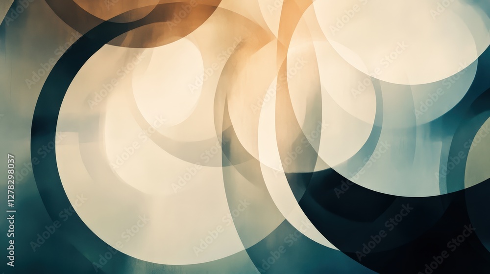 Poster layered circles, each with a different opacity, creating a visual effect of depth and movement.