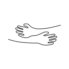 hugging hands icon