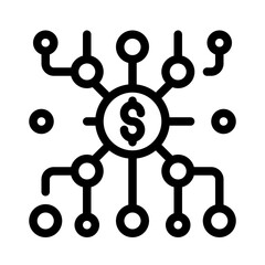 Icon Digital Money With Style Outline