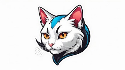 Playful Cat Mascot Logo with a Fun and Friendly Expression on a Clean White Background