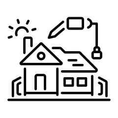 Home construction icon in line style 