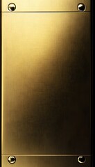 Gold metal plate with subtle brushed texture and bolts