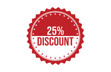 25% discount red ribbon label banner.