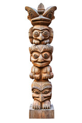 Isolated Carved Totem Pole