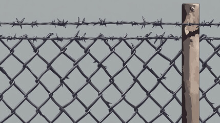 Metal steel barbed wire with thorns or spikes realistic vector illustration isolated on transparent background. Fencing or barrier element for danger industrial facilities or prisons