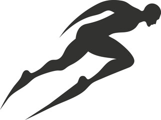Silhouette of a runner sprinting, symbolizing speed and athleticism.