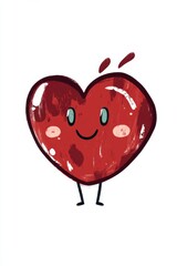 Obraz premium Smiling heart cartoon character