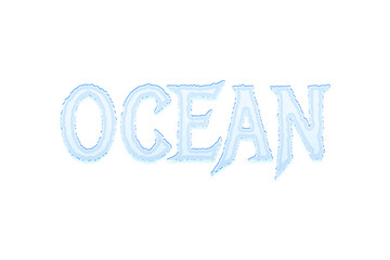 Ocean transparent 3d text style