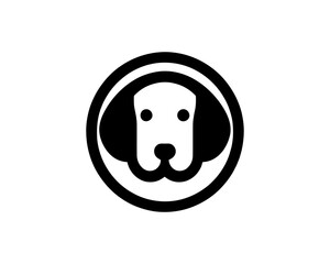 Circle Dog Head Logo Design Vector Illustration