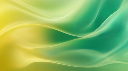Obraz premium Abstract fabric waves in delicate shades of green and yellow, creating a serene and fluid composition.