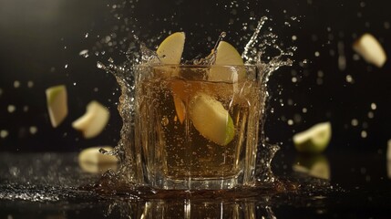 Apple Cider Splash: A Captivating Visual of a Refreshing Drink
