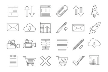 editable line art of business icon isolate on white background 