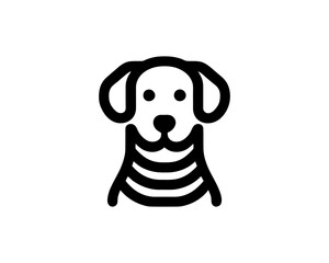 Dog head logo design template. Vector illustration. Simple silhouette. Flat style. Cartoon dog logo. Animal logotype concept. 