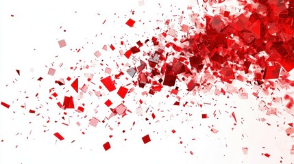 Fototapeta premium An abstract composition of red and white shards, creating a dynamic and energetic visual effect.