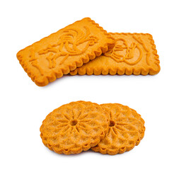 Traditional baked cookies displayed on a white background