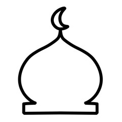 Illustration silhouette outline stroke of mosque dome doodle black hand drawn moslem islamic symbol icon ramadan kareem eid mubarak button © doodlyanddeva