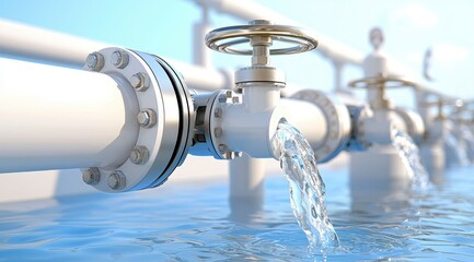 Obraz premium Pipeline Water Flowing