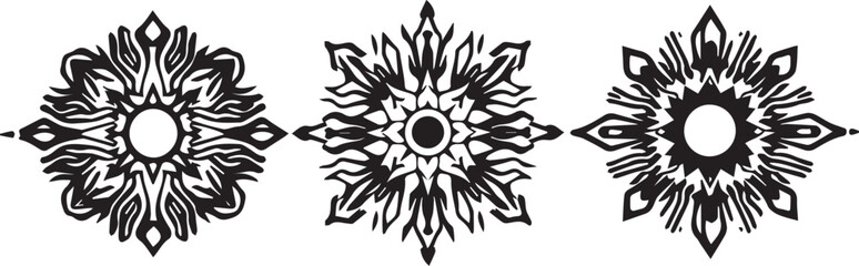 Set of elements for flat design, patterns, ornaments, mandalas. Hand drawn vector illustration